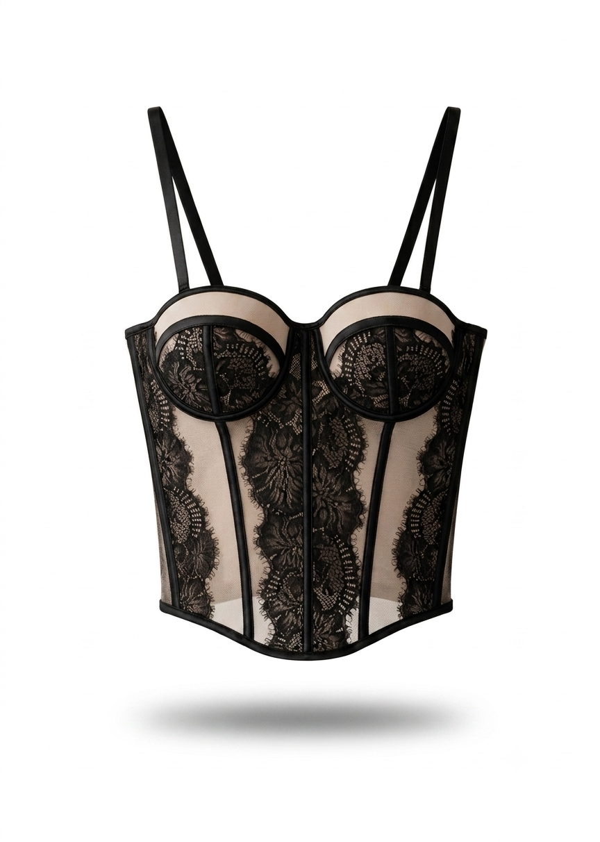 Lace Silhouette Corset Bustier