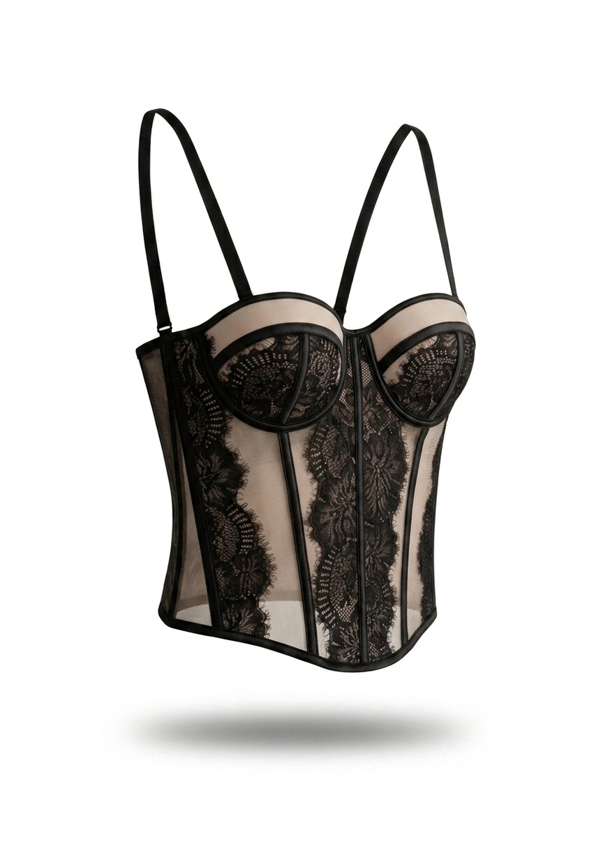 Lace Silhouette Corset Bustier