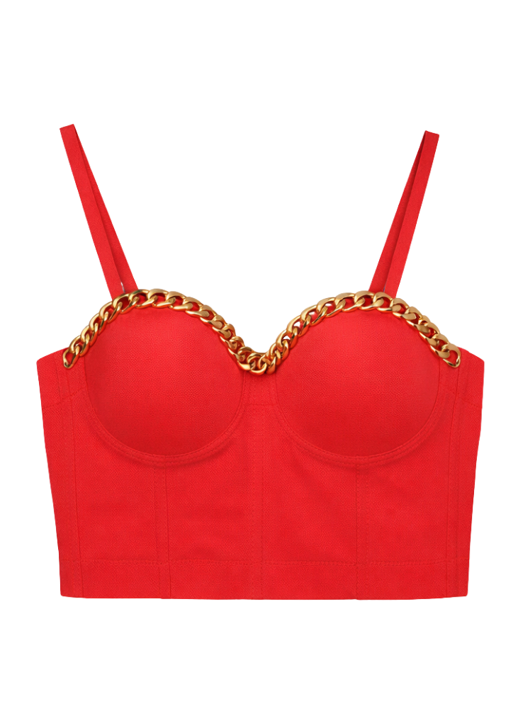 Gilded Glamour Chain Bustier Top