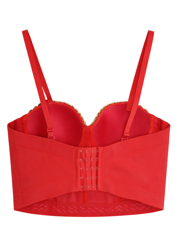 Gilded Glamour Chain Bustier Top