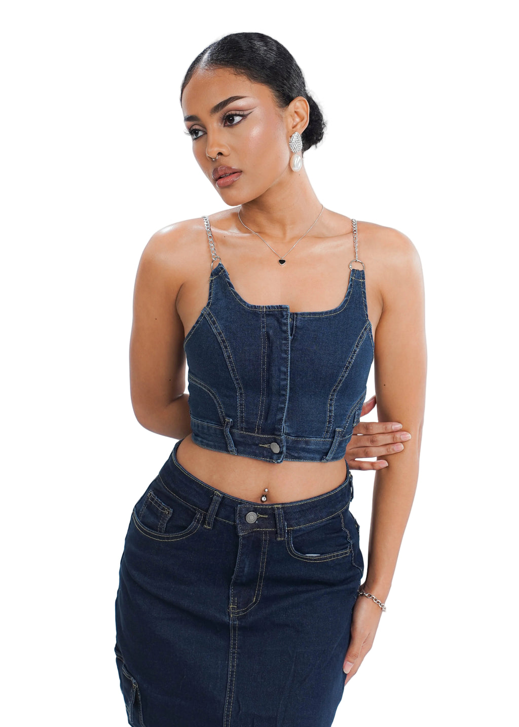 Denim Noir Two-Piece Set
