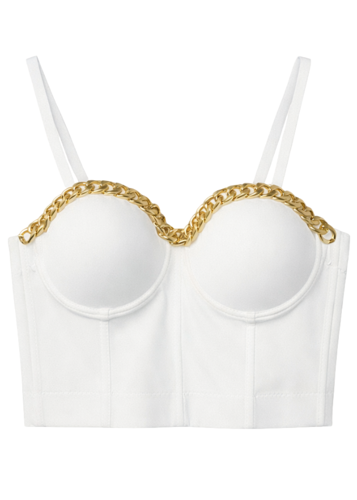 Gilded Glamour Chain Bustier Top